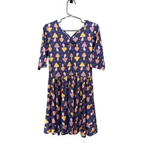 Dot Dot Smile Purple Retro Cottagecore Mushroom Shroom Girls' Ballet Dress 5/6
